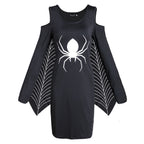 Vestido Negro de Araña y Telarañas – Halloween, S–XL