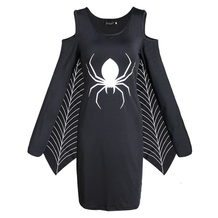 Vestido Negro de Araña y Telarañas – Halloween, S–XL