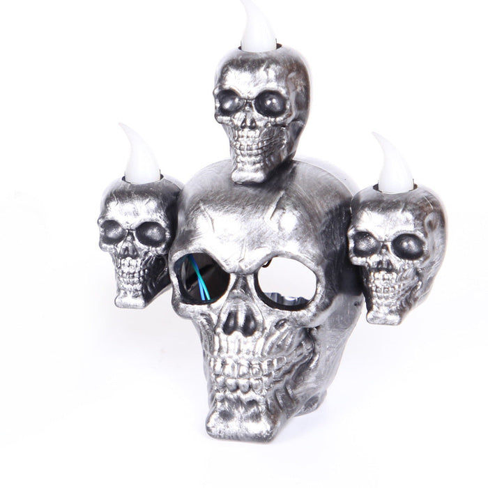 Calavera Decorativa con Luz – Dorada, Plateada o Set · Plateada