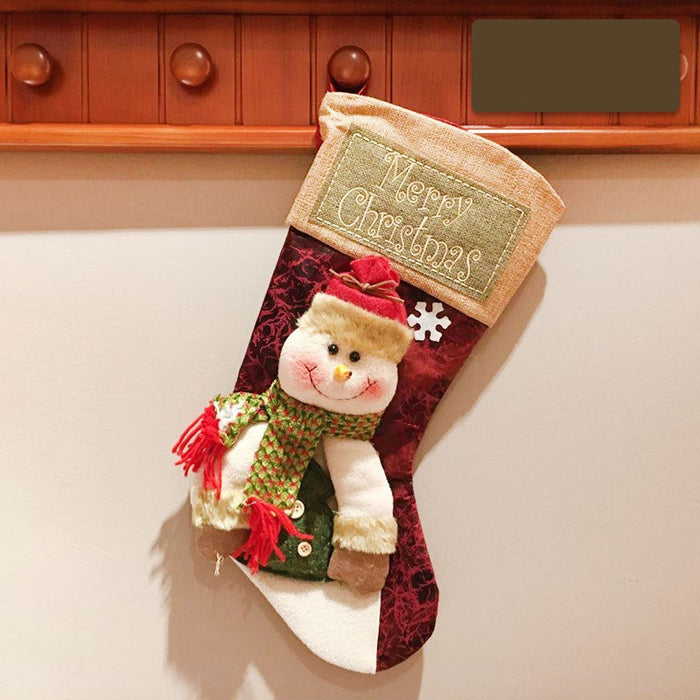 Calcetín Navideño – Muñeco, Papá Noel o Reno · Muñeco de nieve