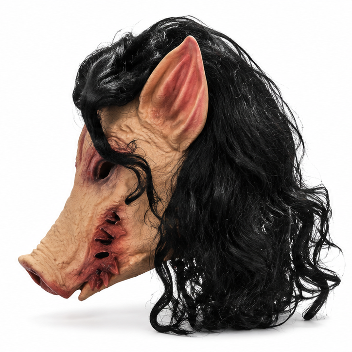 Máscara de Cabeza de Cerdo con Pelo – Halloween