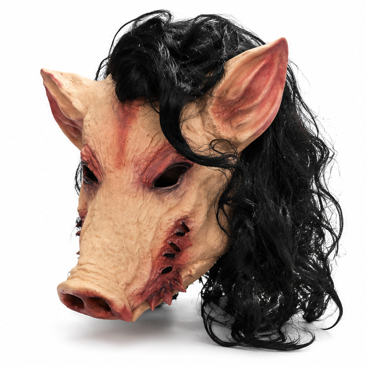 Máscara de Cabeza de Cerdo con Pelo – Halloween