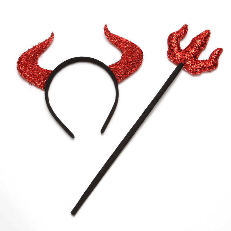 Conjunto de Diadema con Cuernos y Tridente – Halloween · Diadema y tridente