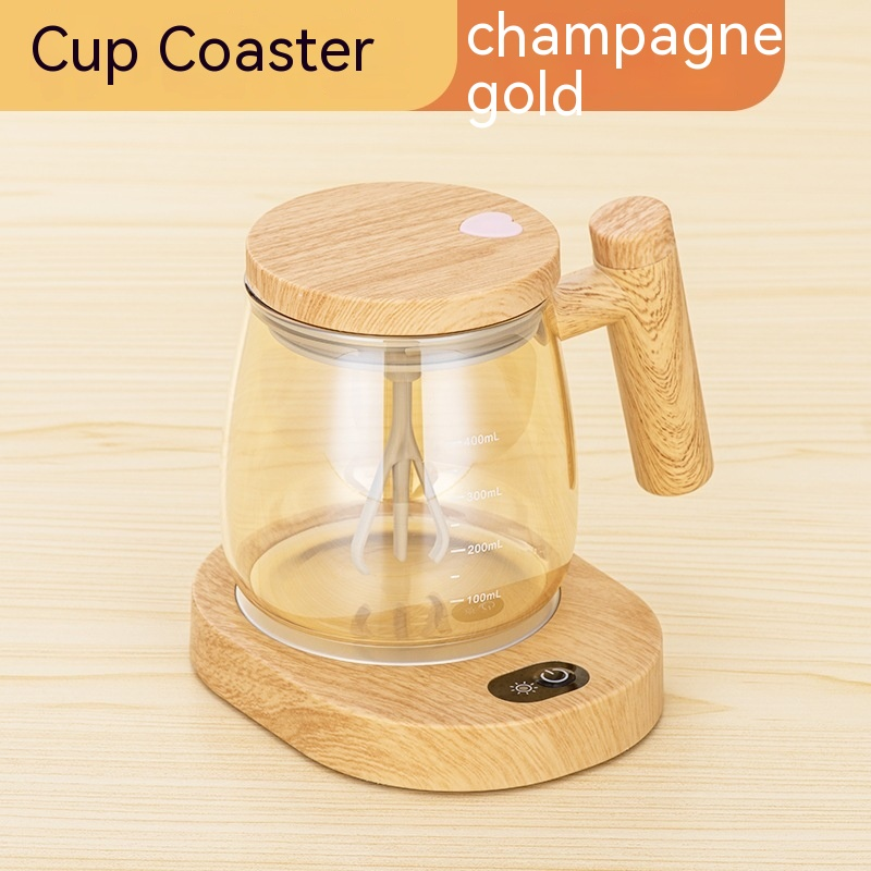 Taza Autoagitadora Eléctrica – 400 ml · Champán · Con base calefactora