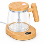 Taza Autoagitadora Eléctrica – 400 ml · Transparente · Con base calefactora