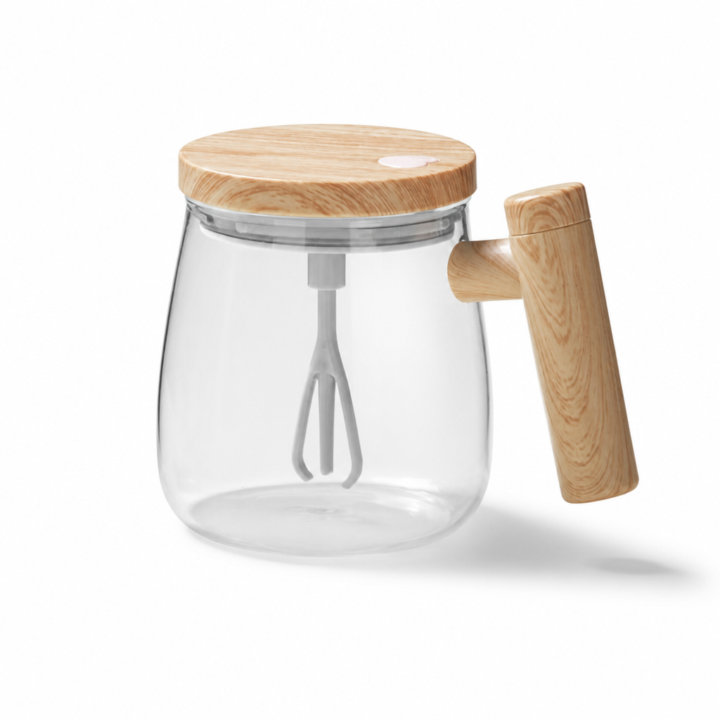 Taza Autoagitadora Eléctrica – 400 ml · Transparente · Solo taza