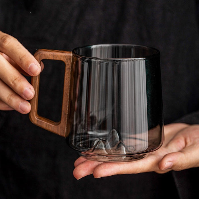 Taza de Vidrio Borosilicato con Asa de Madera – 400–430 ml — vista del producto 5