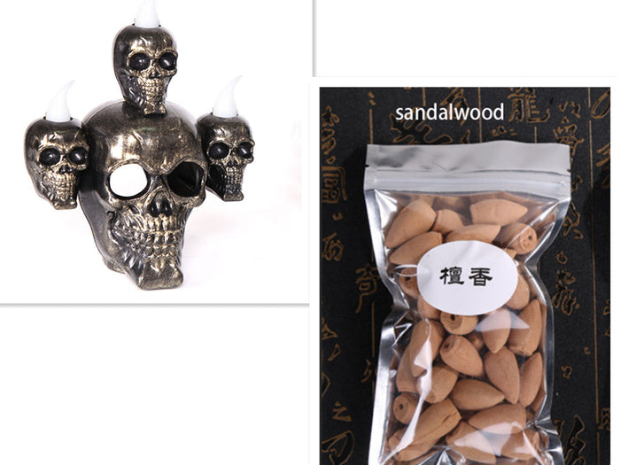 Calavera Decorativa con Luz – Dorada, Plateada o Set · Set