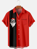 Camisa Navideña de Manga Corta con Estampado Efecto 3D – 10 Diseños · Rojo y negro · Merry Christmas
