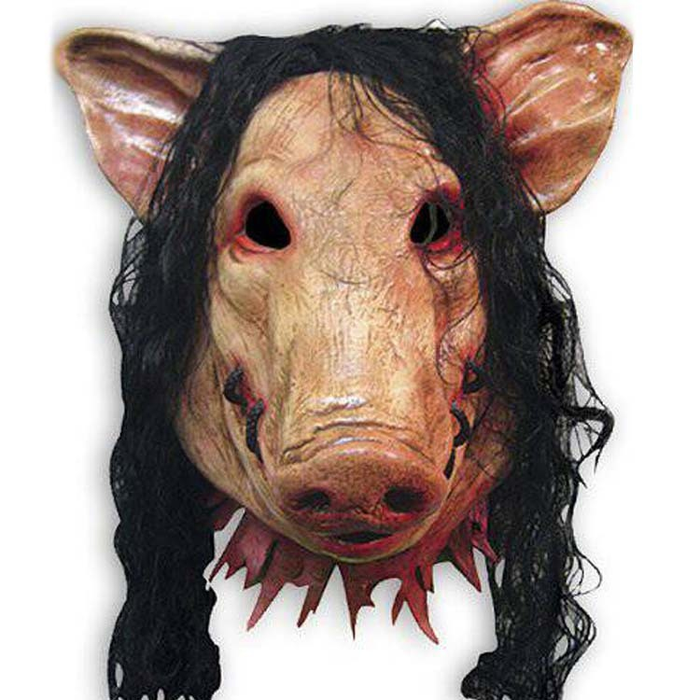 Máscara de Cabeza de Cerdo con Pelo – Halloween · Único