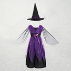 Disfraces y Complementos Infantiles de Halloween – 8 Opciones, 90–160 cm · Vestido morado