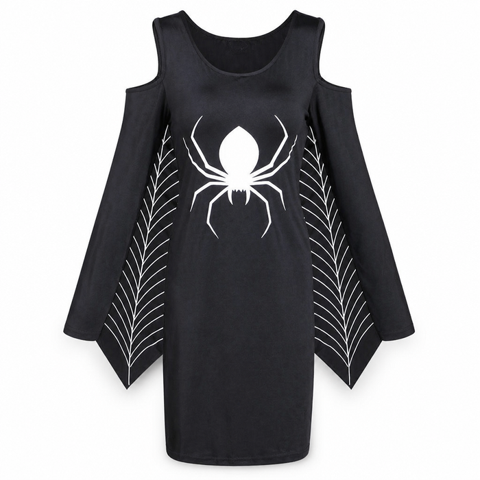 Vestido Negro de Araña y Telarañas – Halloween, S–XL — vista del producto 2