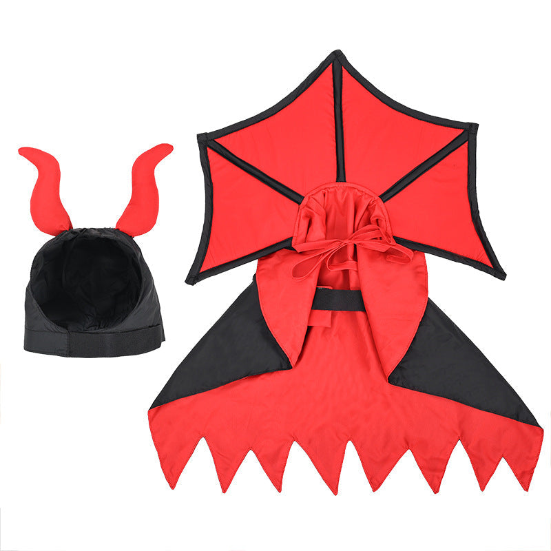 Disfraz de Vampiro para Mascota – Capa + Sombrero · detalle real 1