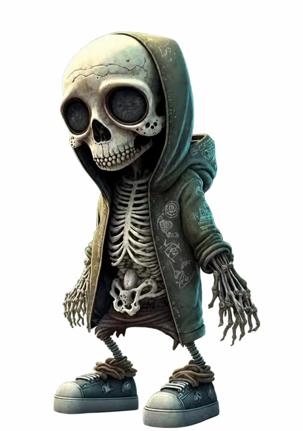 Figura decorativa de esqueleto · modelo C · vista del proveedor retocada