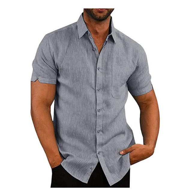 Camisa de Hombre de Manga Corta – 6 Colores · Gris