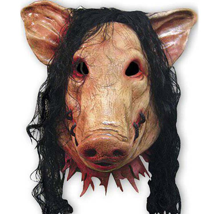 Máscara de Cabeza de Cerdo con Pelo – Halloween · fotografía de detalle 2
