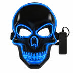 Máscara LED · Calavera azul · fondo blanco