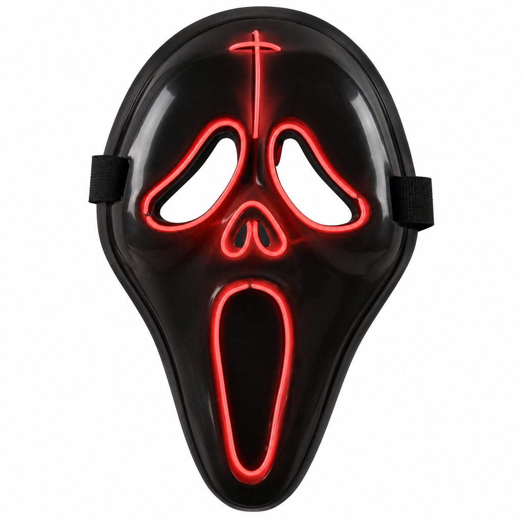 Máscara LED · Rostro alargado rojo · fondo blanco