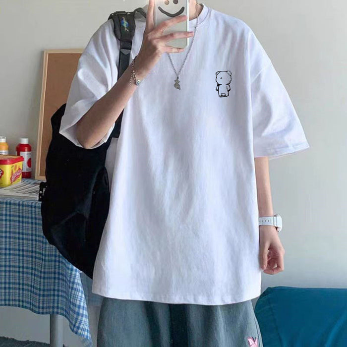 Camiseta Oversize de Algodón con Oso – 2 Colores · Blanco · oso