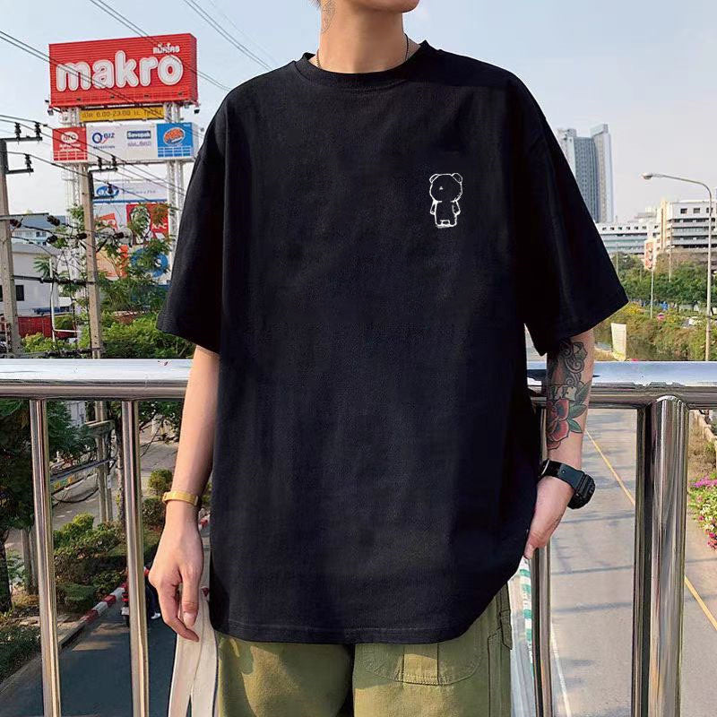 Camiseta Oversize de Algodón con Oso – 2 Colores · Negro · oso