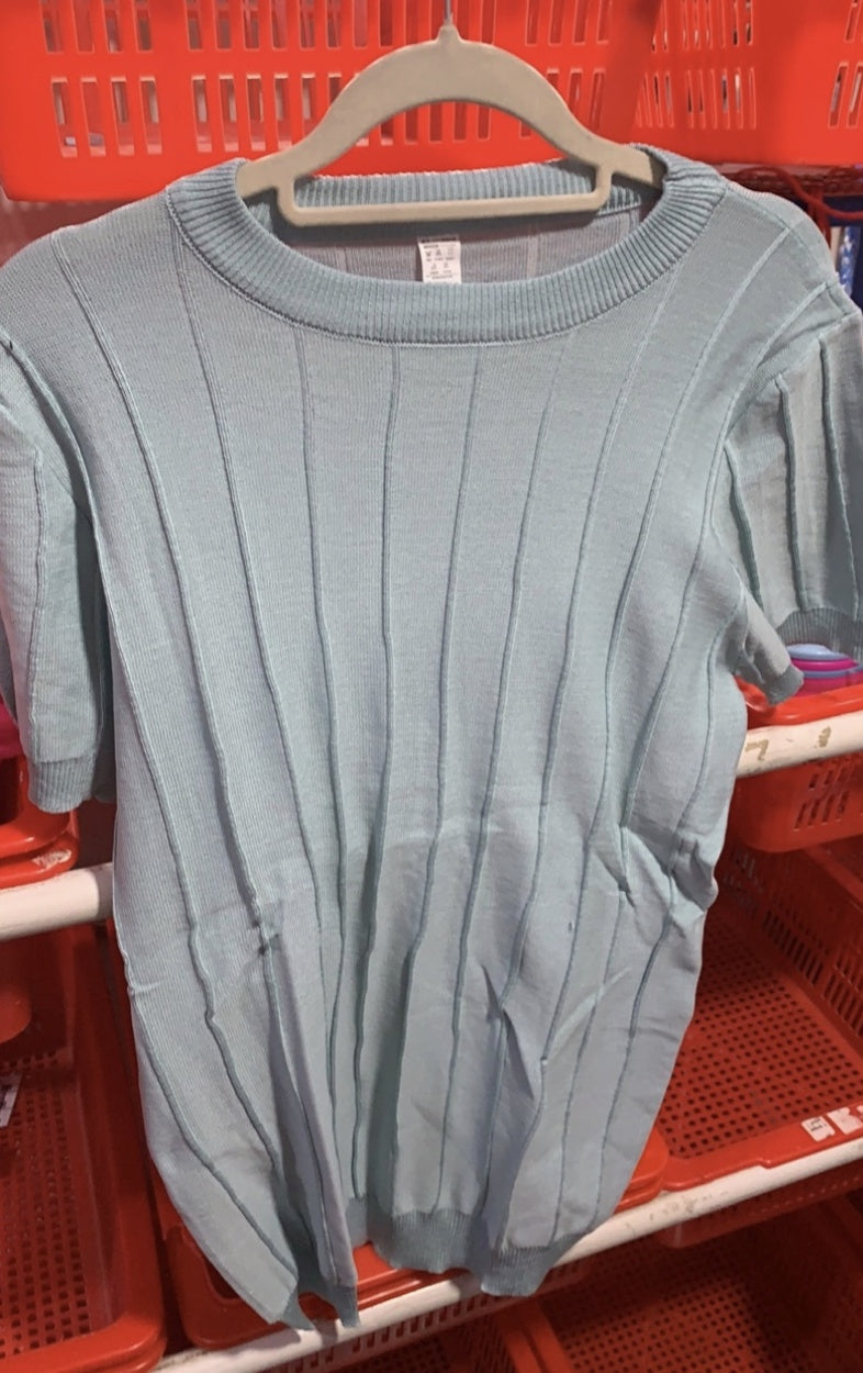 Camiseta Hombre de Punto Fino – 5 Colores · Azul lago