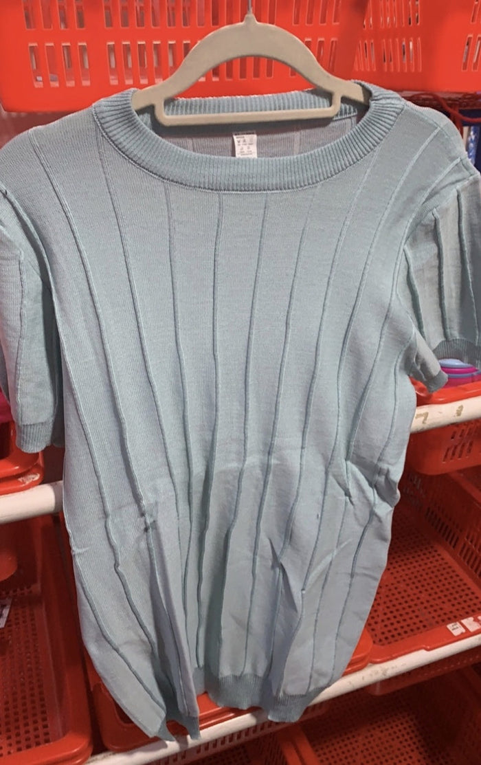 Camiseta Hombre de Punto Fino – 5 Colores · Azul lago