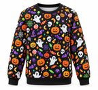 Sudadera de Halloween – diseño Motivos multicolor sobre fondo blanco
