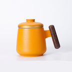 Taza Cerámica con Asa de Madera, Tapa e Infusor – 401–500 ml · Naranja 5