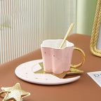 Taza de Porcelana Estrella y Luna – 120 ml · Rosa