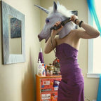 Máscara de Unicornio de Látex – Halloween y Fiestas · fotografía de detalle 2