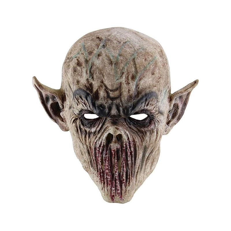 Máscaras de Terror para Halloween – 19 Diseños · Demonio gris de orejas puntiagudas