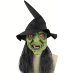 Máscaras de Terror para Halloween – 19 Diseños · Bruja verde con sombrero