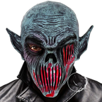 Máscaras de Terror para Halloween – 19 Diseños · Criatura gris de mandíbula abierta