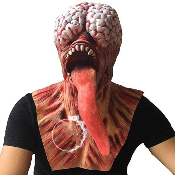 Máscaras de Terror para Halloween – 19 Diseños · Criatura de cerebro expuesto