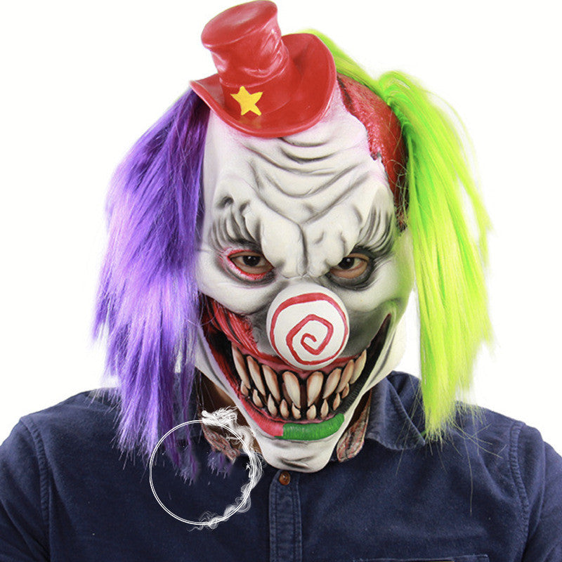 Máscaras de Terror para Halloween – 19 Diseños · Payaso de pelo multicolor