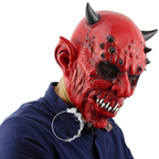 Máscaras de Terror para Halloween – 19 Diseños · Demonio rojo con cuernos
