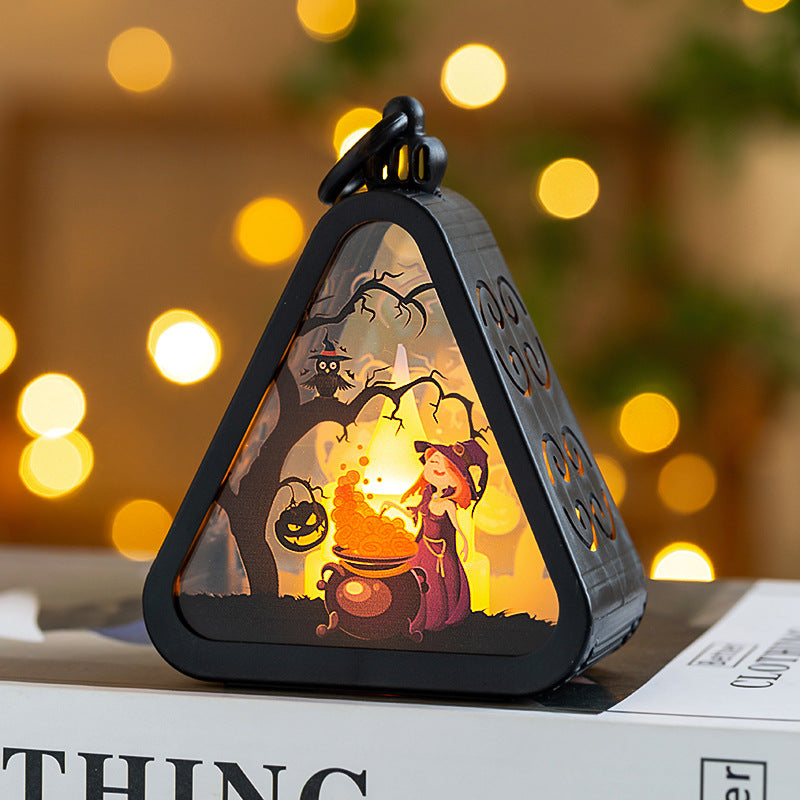 Mini Farol Decorativo de Halloween – 4 Diseños · Bruja