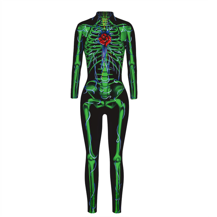 Mono de Esqueleto para Halloween – 6 Diseños · Esqueleto verde