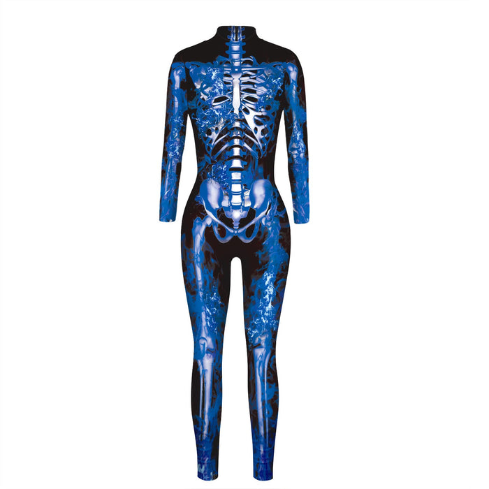 Mono de Esqueleto para Halloween – 6 Diseños · Esqueleto azul · galaxia