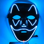 Máscara Luminosa de Halloween – Sonrisa Azul · detalle real 2