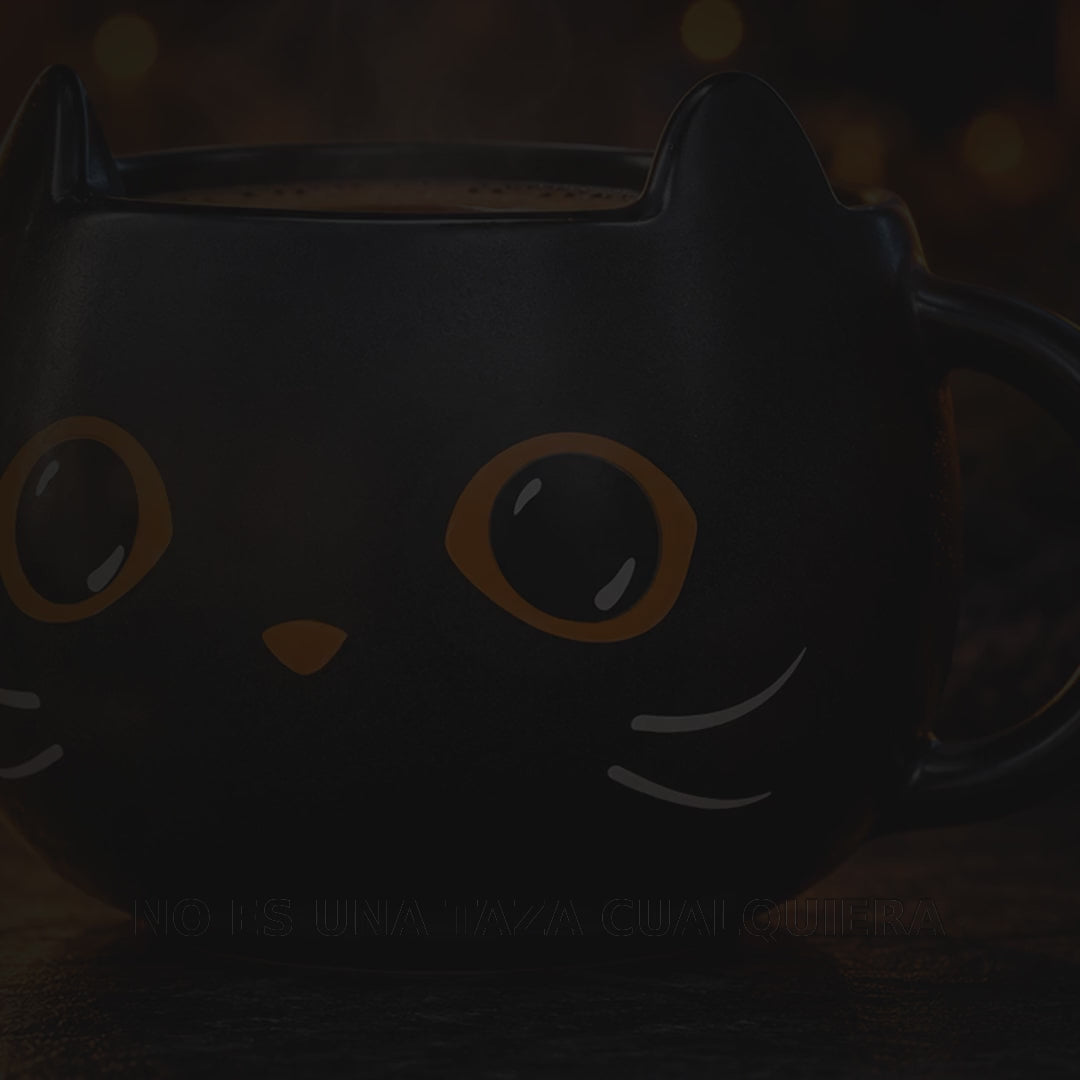 Vídeo silencioso de producto — Taza Gato Negro Halloween 355 ml