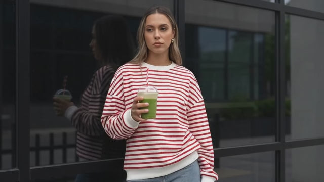 Sudadera Oversize de Rayas Multicolor