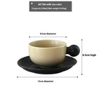 Taza de Café con Plato de Cerámica – 230 ml · Beige