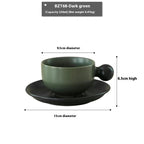 Taza de Café con Plato de Cerámica – 230 ml · Verde oscuro