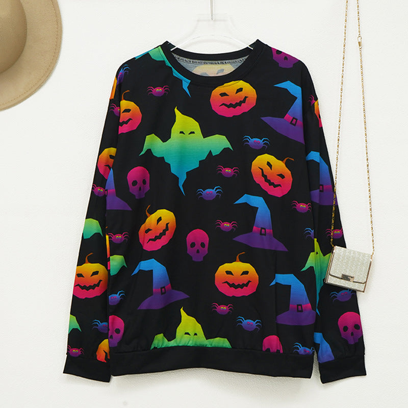 Sudadera de Halloween – Calabazas, Fantasmas y Esqueletos · Motivos multicolor