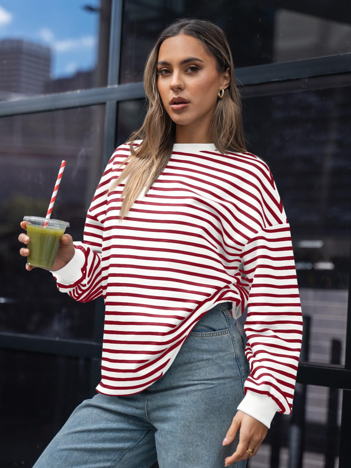 Sudadera Oversize de Rayas Multicolor — vista del producto 1