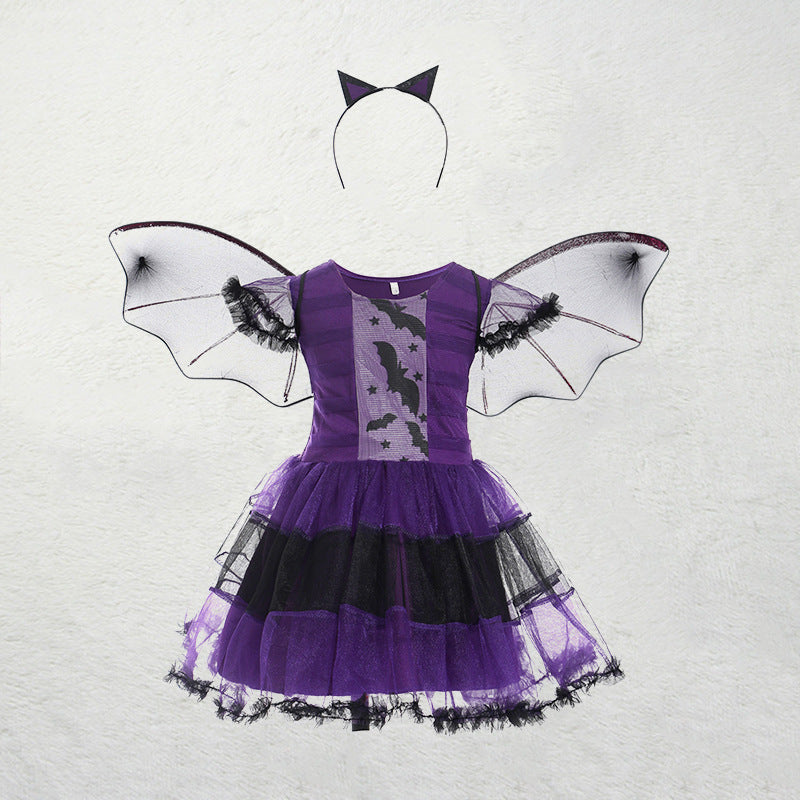 Disfraces y Complementos Infantiles de Halloween – 8 Opciones, 90–160 cm · Vestido de murciélago
