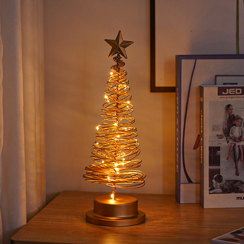Árbol LED Navideño de Sobremesa – 4 Diseños · Árbol dorado