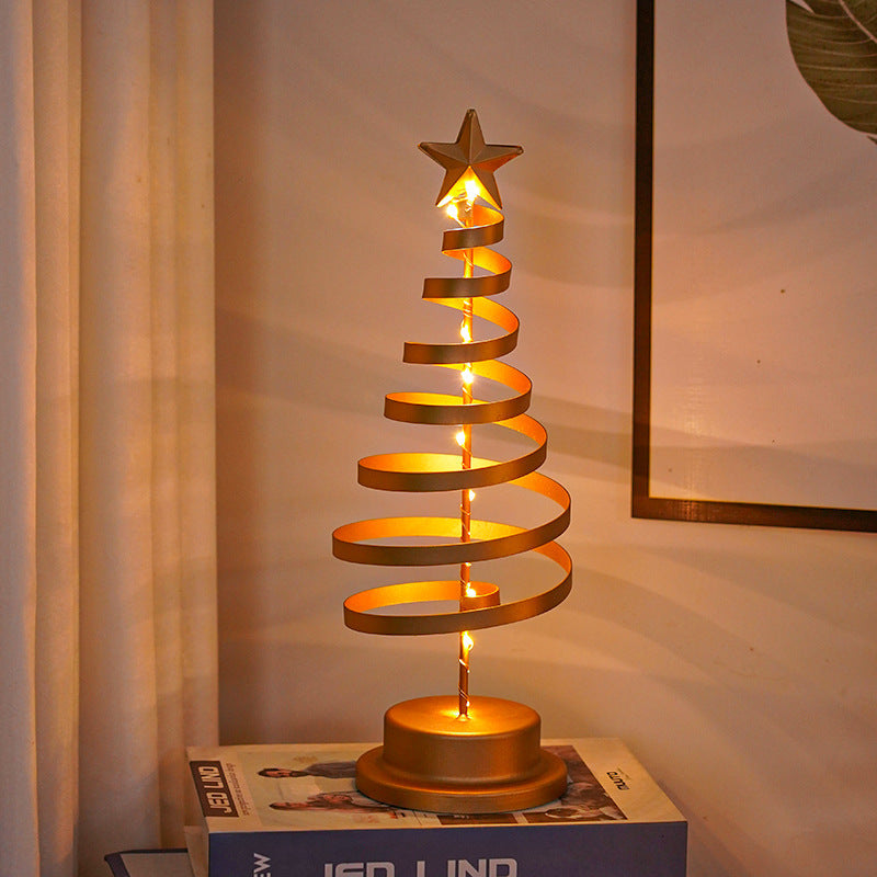 Árbol LED Navideño de Sobremesa – 4 Diseños · Espiral dorada