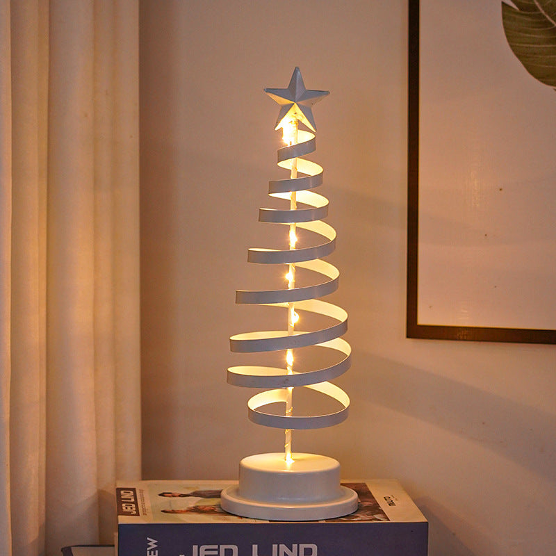 Árbol LED Navideño de Sobremesa – 4 Diseños · Espiral blanca